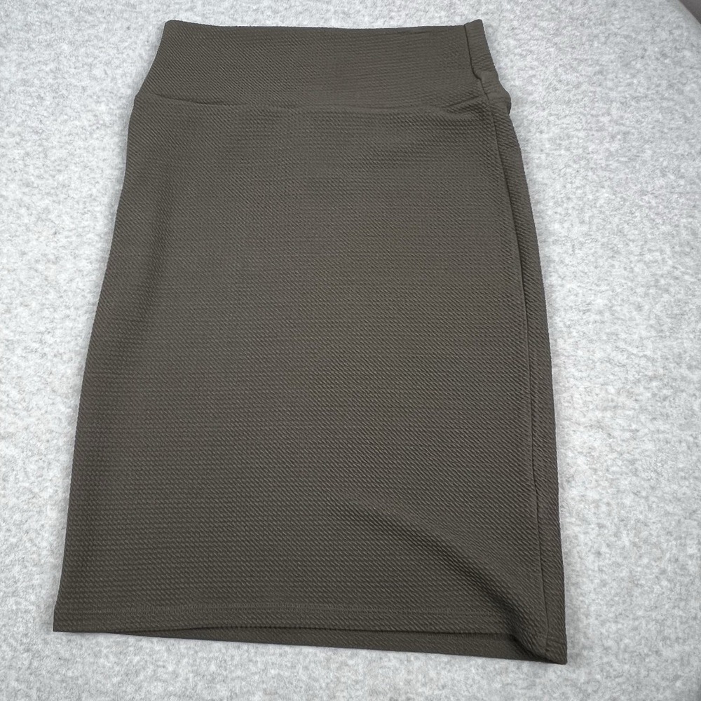 Lularoe Cassie Skirt Womens Solid Olive Green Size XS Textured Stretchy EUC